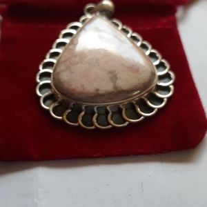 Ladies pendant sterling silver and jasper